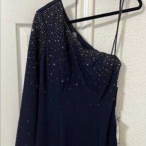 NWT Vince Camuto Elegant Navy One-Shoulder Dress